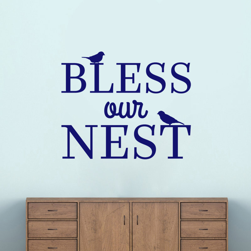 Décalcomanie murale bless notre nid, Bleu marine