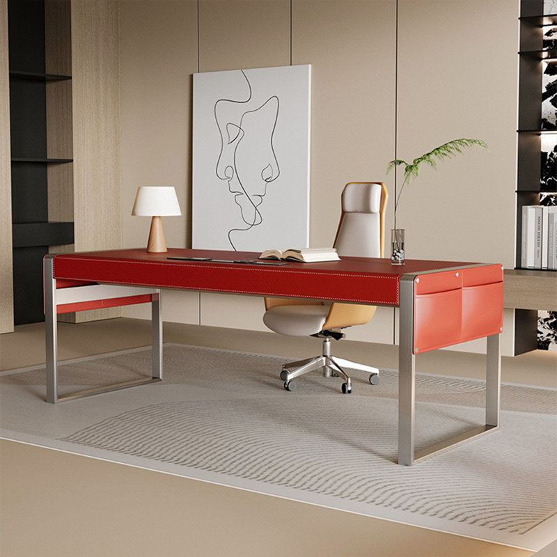 Bureau de designer 62,99 "Red Minimal Luxury, 29.53" H x 62.99" W x 31.5" D
