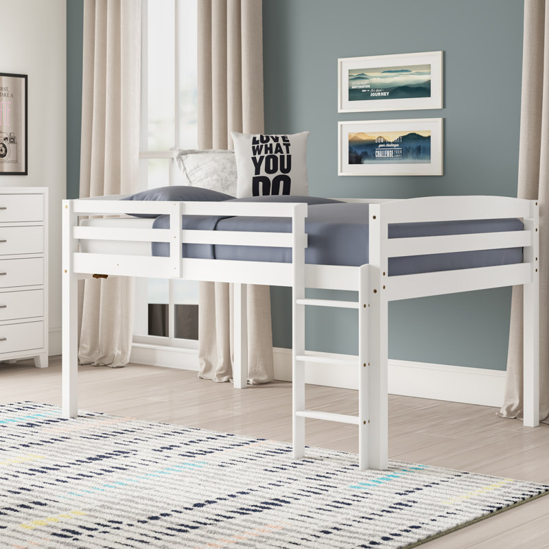 Alique Kids Loft Bed, White, Twin