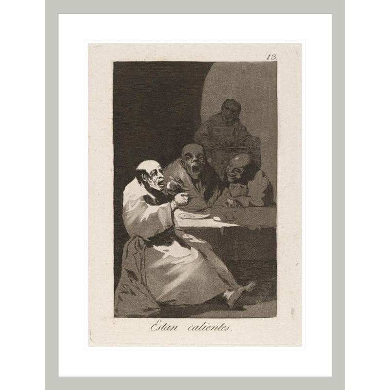 Estan calientes. (Ils sont chauds.) Par Francisco de Goya, impression giclée encadrée, H 29,5 po x l 22,72 po