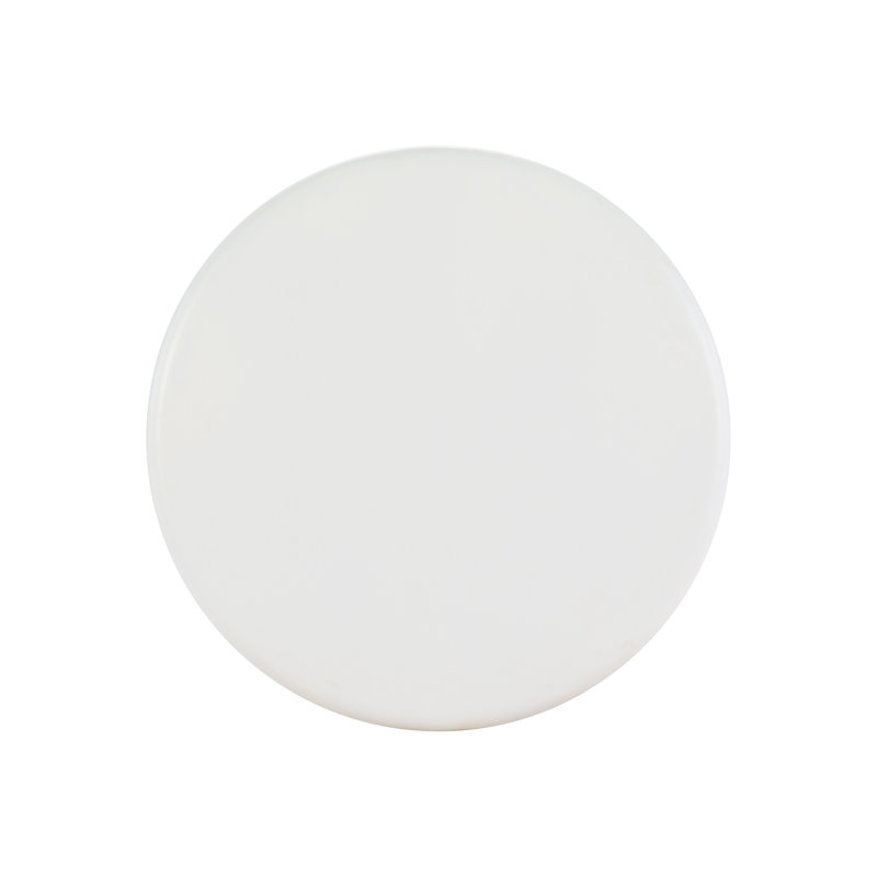 Coquille 38" White Stonecast Round Coffee Table with Scalloped Edges