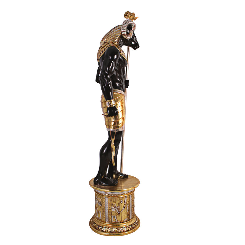 Egyptian Grand Ruler Khnum Statue with Pedestal