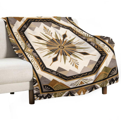 Jeté en flanelle géométrique Starburst Luxury