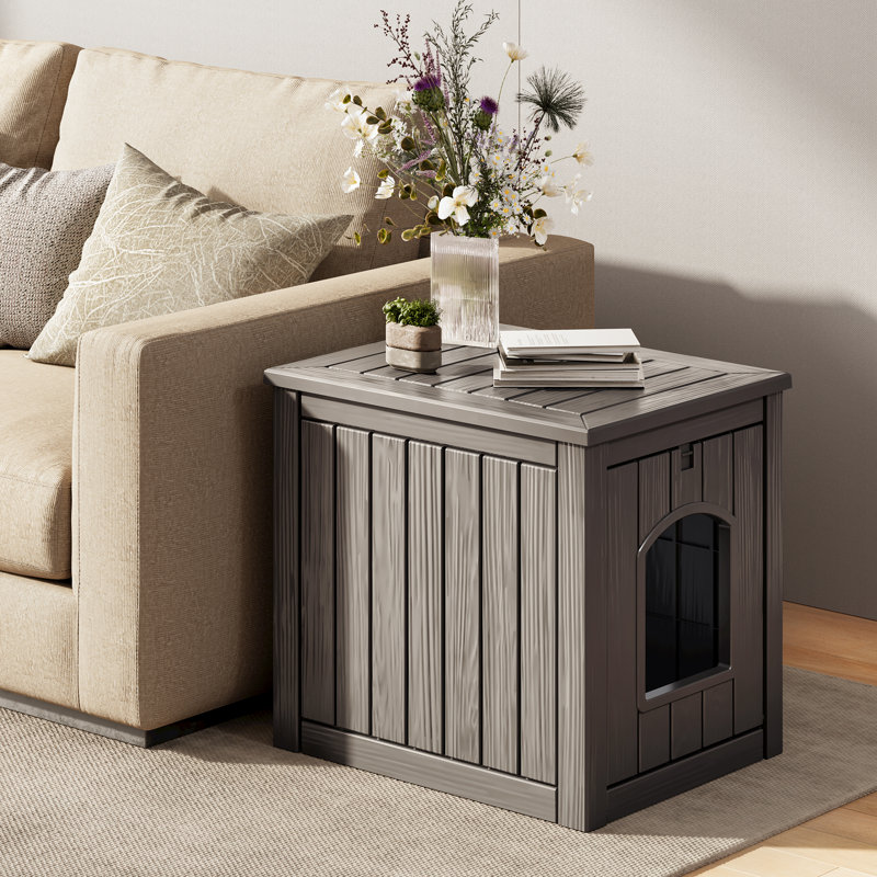 Cat Litter Box Weatherproof for Outdoor Indoor, Insulated for Winter Outside, Sturdy Resin Material, Gray