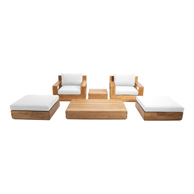 7 pc Pacific Teak Deep Seating Set with 72" Coffee Table