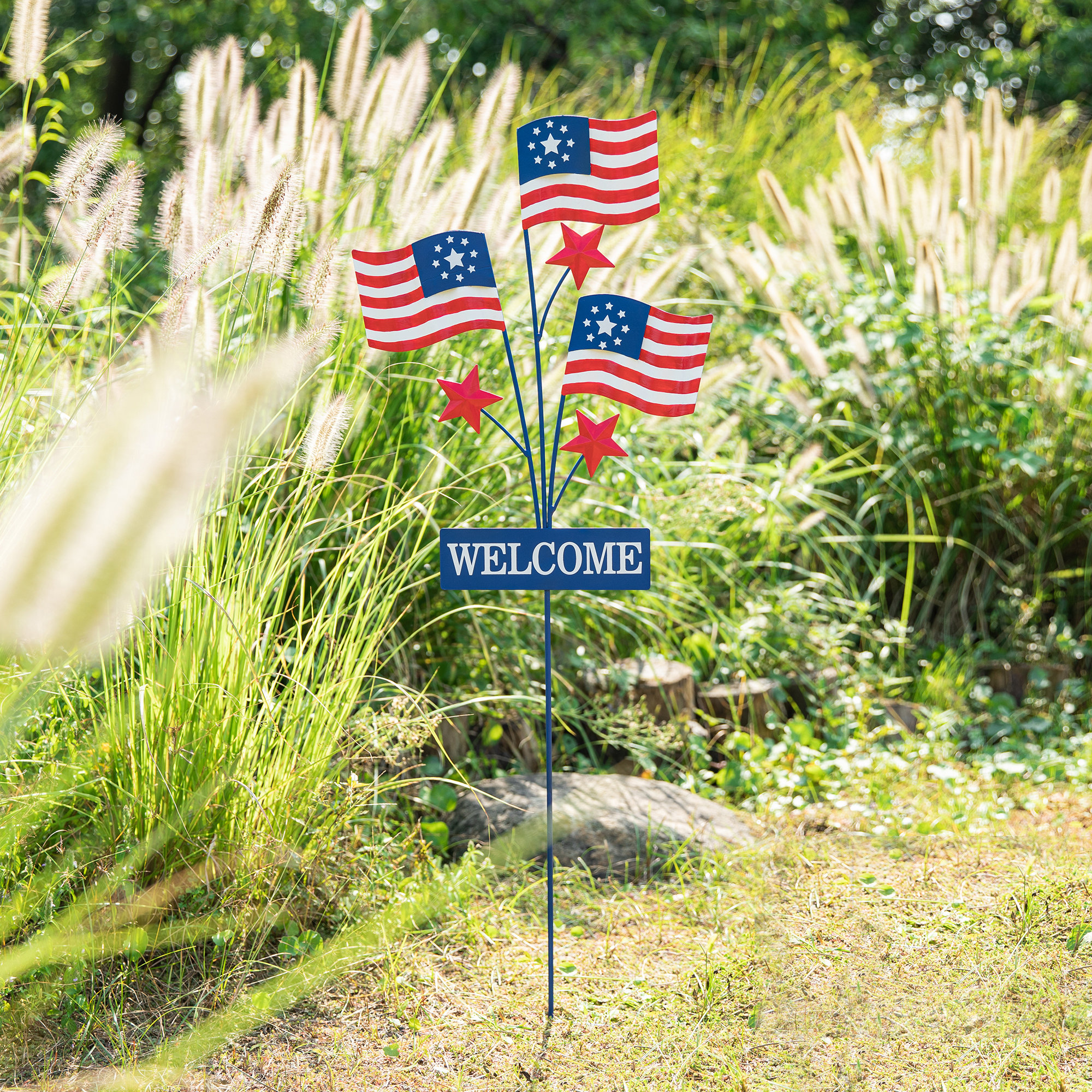 Patriotic/Americana Flags Garden Stake