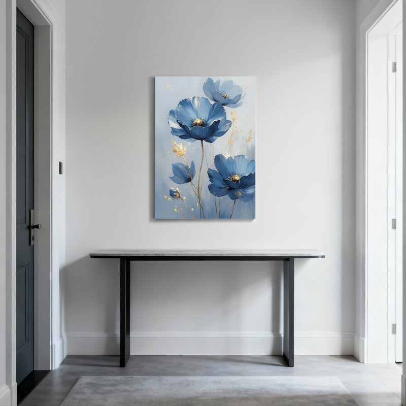 Ensemble de 1 tableau mural sur toile tendue à motif floral de coquelicots, H 18 po x l 12 po