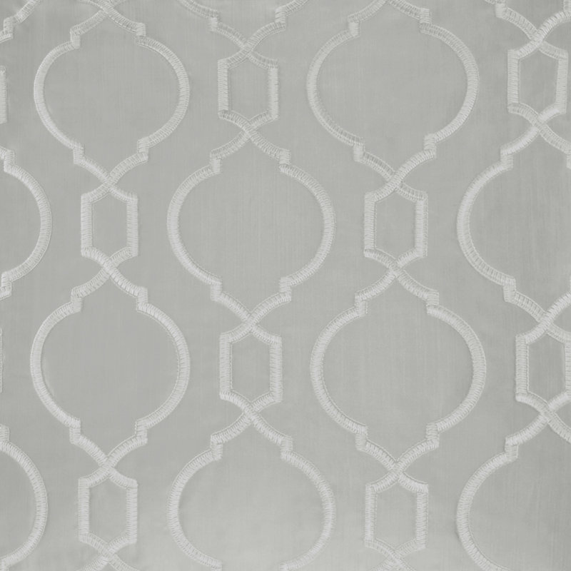 Taie décorative européenne brodée Croscill Montague, Argent