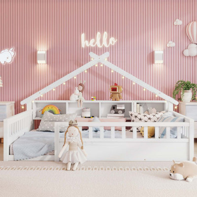 Lit sur pied avec lumière et rangement
