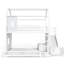 Lit superposé en métal avec glissade, échelle, lumière DEL, rideau et armoire de rangement, blanc.-1293687695-1293687694