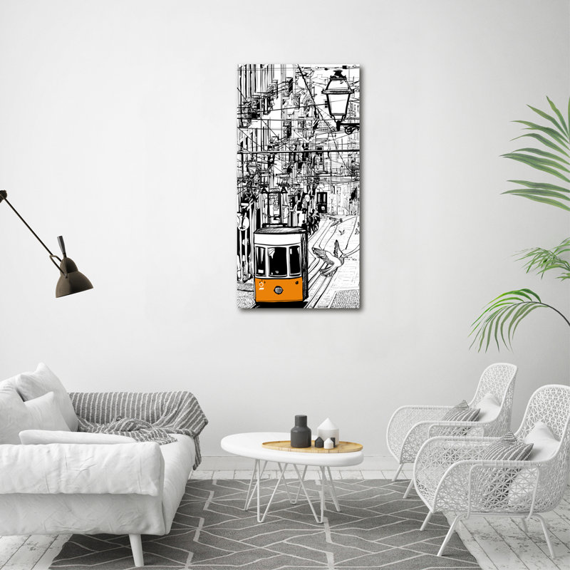 Tram in Lisbon 1 Piece Wrapped Canvas Wall Art