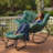 Oversized Egg Rocking Chair and Ottoman Set (Green)-2070690658