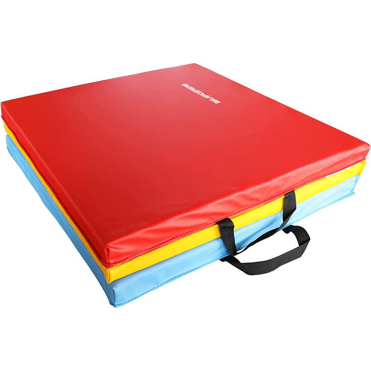 Balancefrom Fitness Gogym 6X2ft Folding 3 Panel Exercise Mat, Red/White/Blue