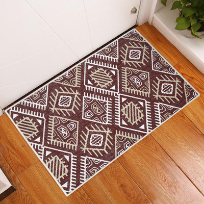 Matteson Non-Slip Geometric Indoor Doormat