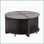 Table basse industrielle grise 4 pièces pour salon / jardin - rangement à 2 niveaux, peu encombrant Assemblage facile