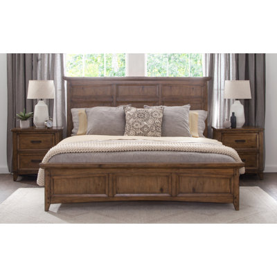 Antavis Panel Bed - Honey Oak