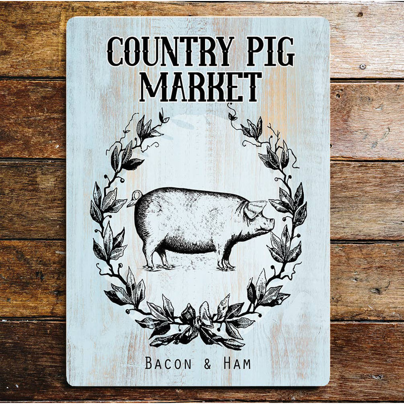 Farm Country Pig Market Wall Décor, 80cm H x 60cm W