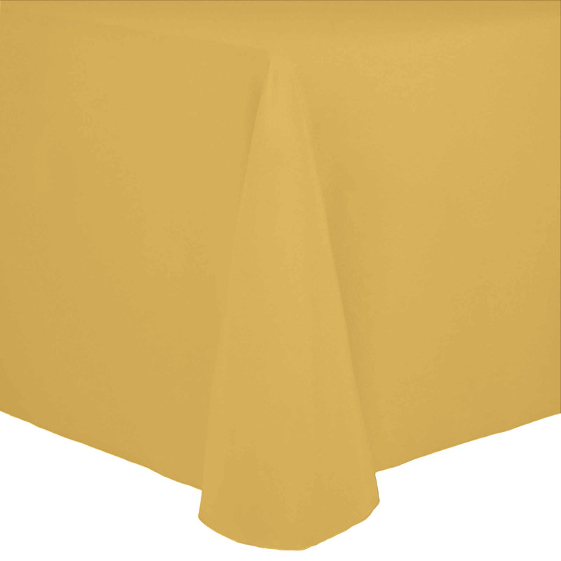 Solid Color Round Tablecloth, 108" x 132", 10, Gold