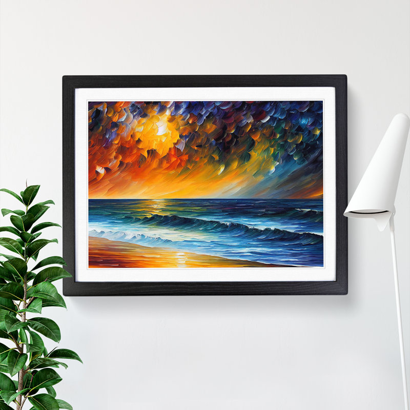 XH1022-2569X Dazzling Ocean Beach Vol.1 - Single Picture Frame Print, 46cm H x 64cm W x 2cm D, Black