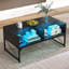 Centre de table avec faux marbre et plateau en verre trempé-2030946605