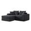  Canapé-lit modulaire en L 102,1 po, chaise longue et assise profonde en chenille gris foncé, sans assemblage-970158205
