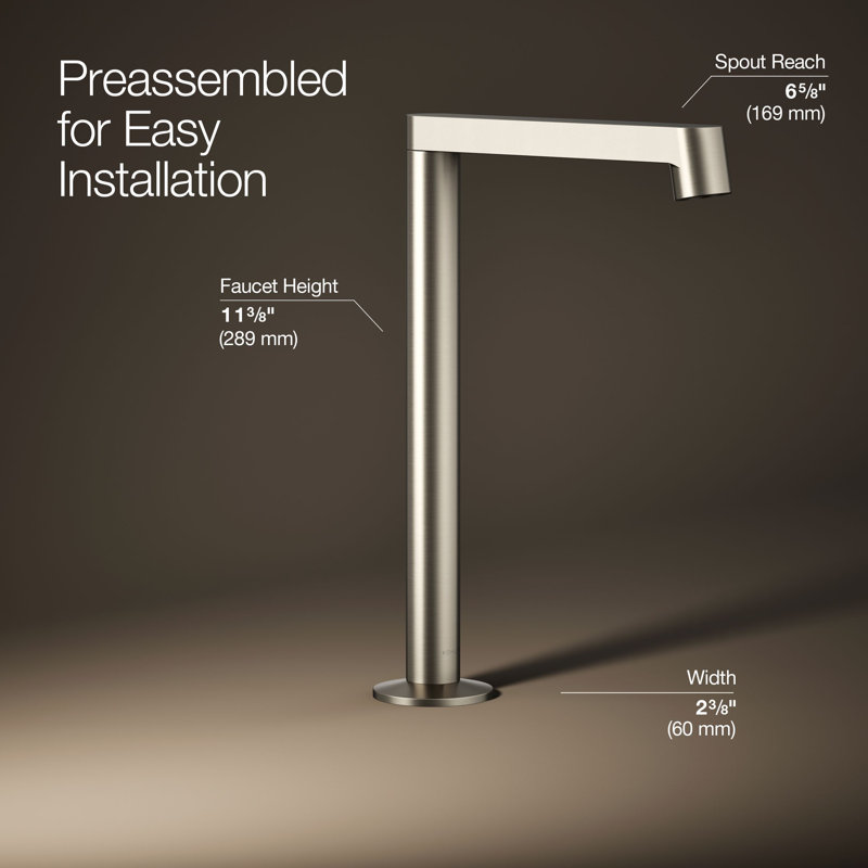 Components Tallbathroom Sink Spout with Row Design, Brushed Nickel