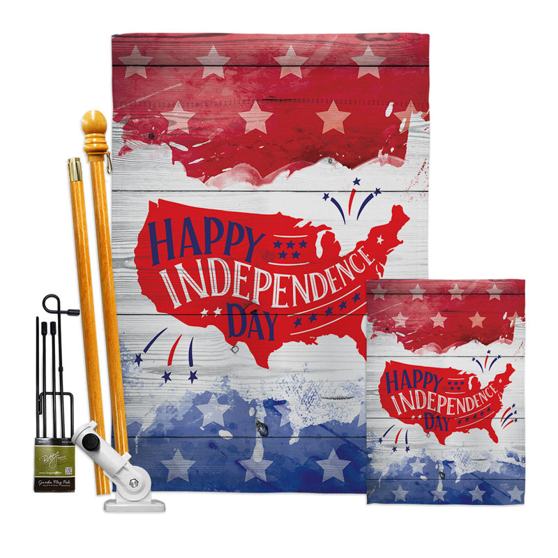 Double Sided Polyester Independence Day, 18.5" H x 13" W