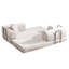 Canapé-lit convertible, canapé-lit pliant en tissu bouclé bicolore avec structure de forme fixe, canapé-lit de salon pour chambre à coucher-1828725310