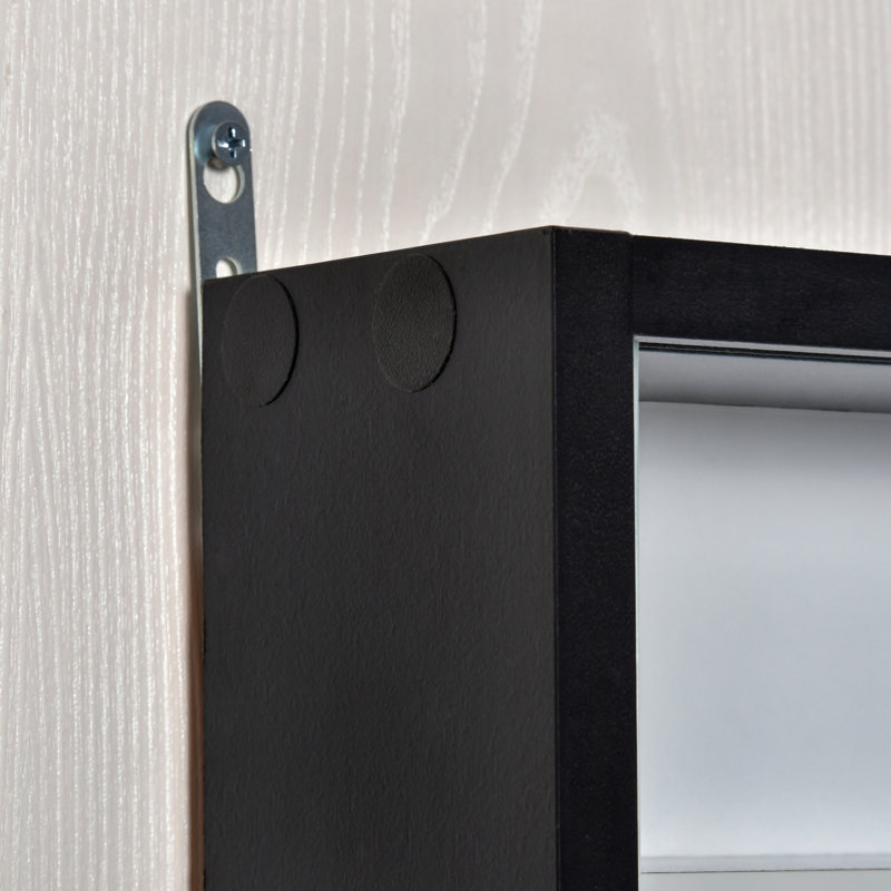 Vitrine noire et blanche à 5 tablettes réglables pour armoire à souvenirs