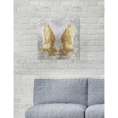 «My Golden Wings», peinture sur toile tendue