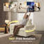 Fauteuil pivotant à 360° avec soutien lombaire, fauteuil pivotant avec assise profonde | Revêtement en velours côtelé doux, base pivotante en métal, beige, idéal pour la lecture et la détente, salon-739744314