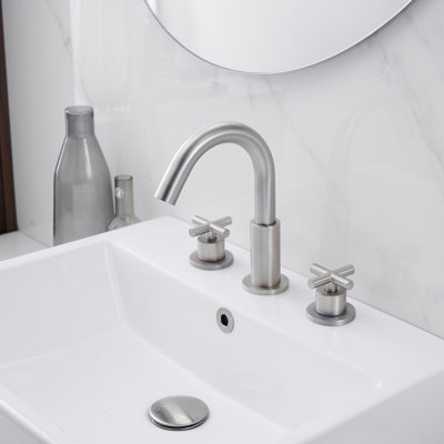 Widespread 2-handle Bathroom Faucet with Drain Assembly