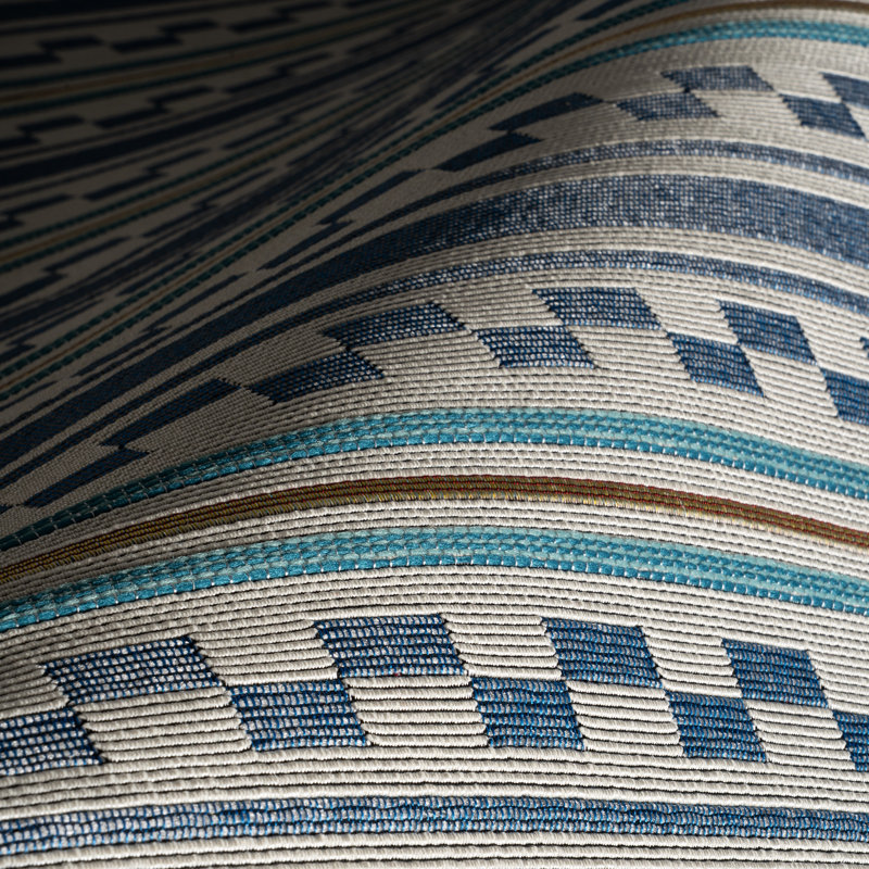 Caldera Modern Checkered Indoor/Outdoor Rug, Blue, Rectangle 10' x 14'