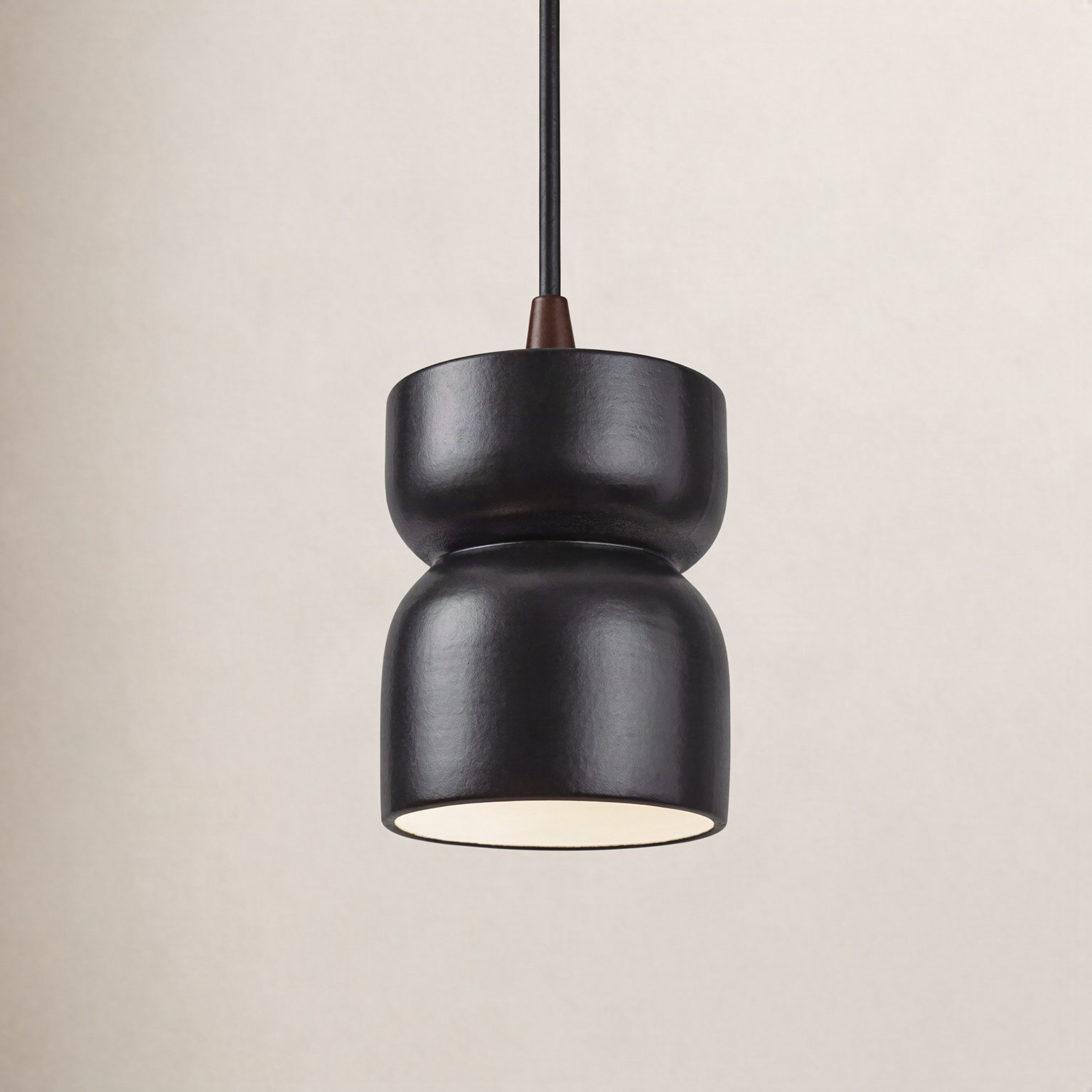 Leni Dimmable Ceramic Single Light Pendant, Antique Gold, Dark Bronze