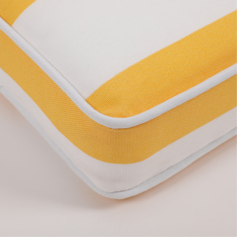 Ensemble de 2 coussins de rechange pour fauteuil de jardin, coussin de siège pour chaise longue - jaune/blanc (coussin seulement)
