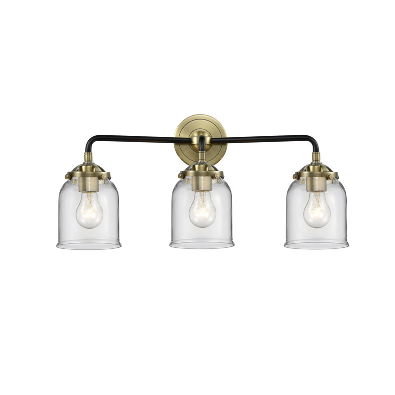 Éclairage pour salle de bain 2 lumières Bonomo, Laiton antique noir, DEL, Transparent
