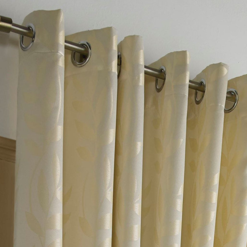 Becquere Pencil Pleat Room Darkening Curtains, Cream, 116 W x 137cm D 