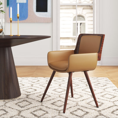Seagraves Faux Leather Mid-Century Dining Chair