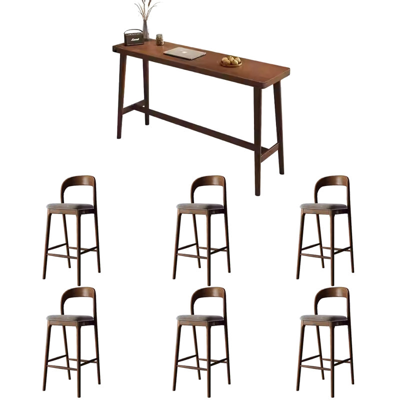 Tables et chaises de bar simples et modernes en bois massif, H 39,3 po x L 86,6 po x l 17,7 po