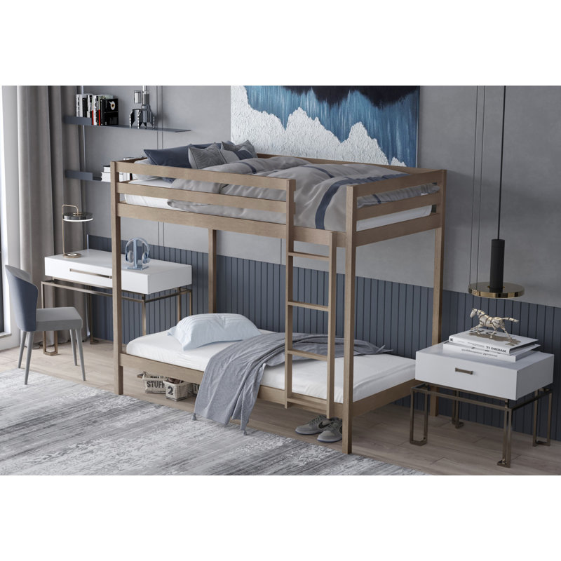 Lit superposé simple Goodfield Kids, Gris antique