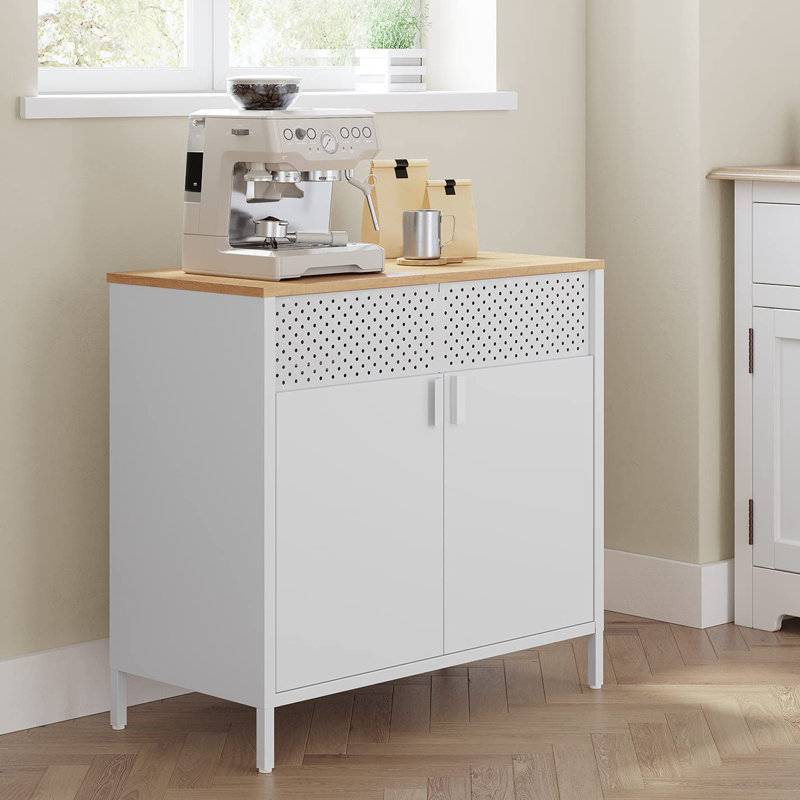 Buffet de rangement, structure en acier, Blanc