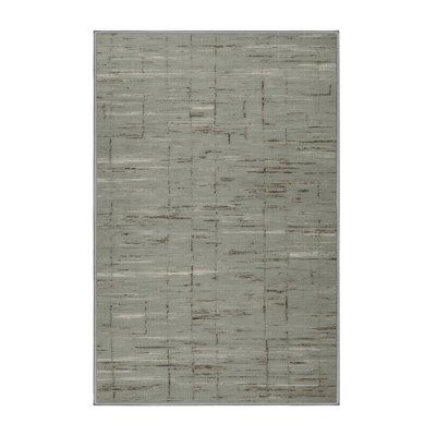 Machine Washable Abstract Gray Area Rug