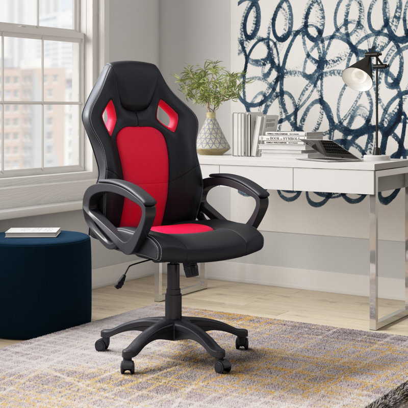 Fauteuil de jeu en similicuir Damiansville, Rouge