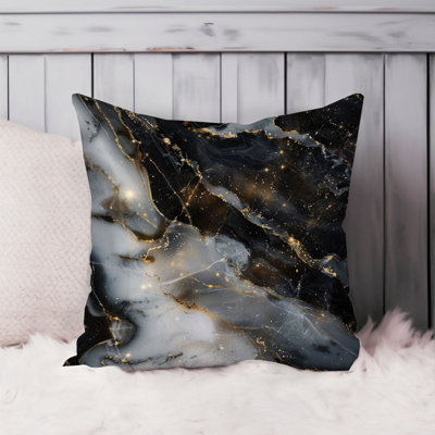 Abstract Marble Geode Symphony I Modern Throw Pillow Cover