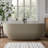 63'' x 31'' Concrete Freestanding Solid Surface Outdoor Soaking Stone Bathtub Terrazzo-119728009