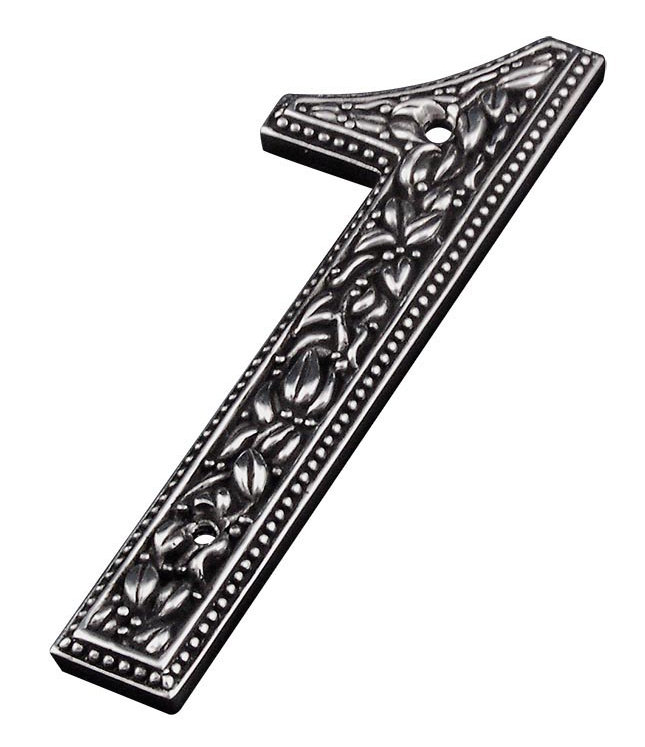 5 po. Numéro de maison San Michele, Laiton antique, 1