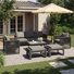 Harloe 7-Person Patio Conversation Set With Cushions, Featuring Decorative Pull Cord Detailing