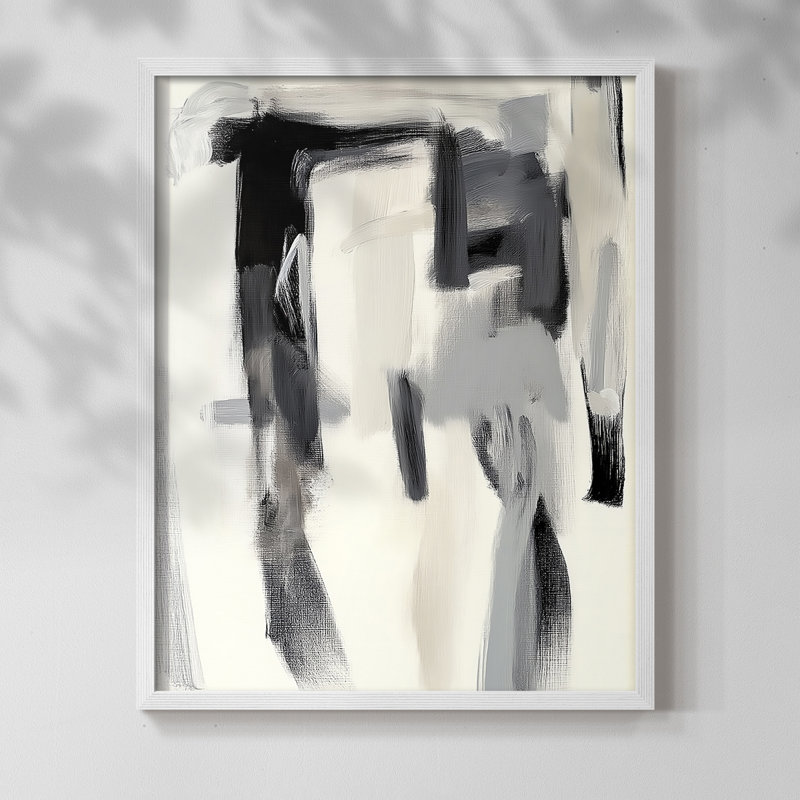 Série ABSTRACT DCC-III - reproduction encadrée de qualité supérieure - prête à être accrochée - aucun clou requis, Blanc