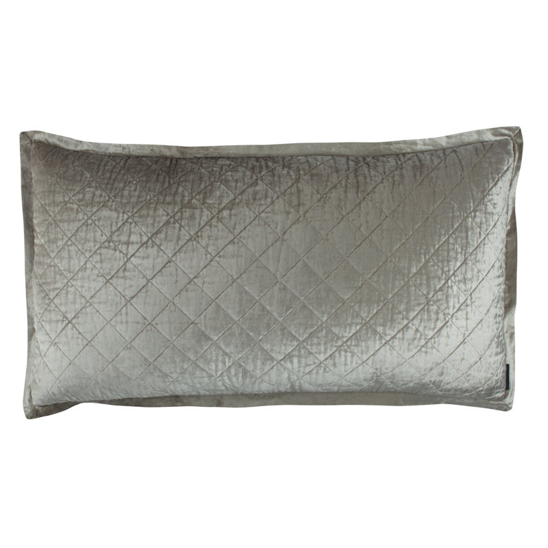 Chloe Velvet Lumbar Pillow Cover & Insert, Ice Silver, 20" x 36" 