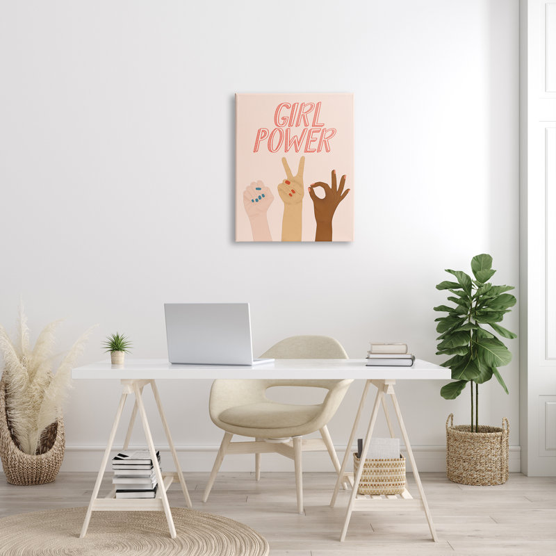 Girl Power Pop - Impression sur toile, H 30 po x l 24 po, Toile tendue
